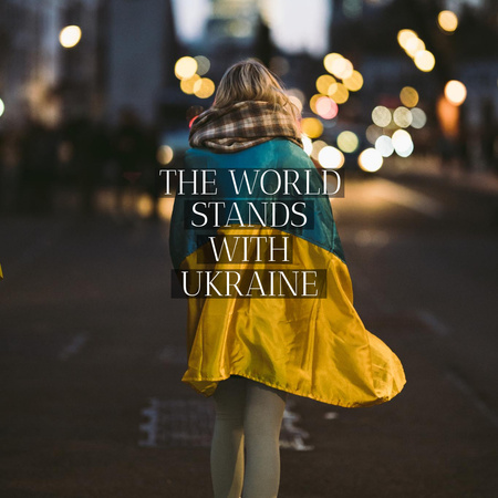 World Stands with Ukraine Instagram Design Template