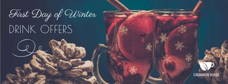 Modèle de visuel First day of winter Offer - Facebook cover