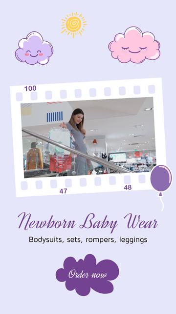 Newborn Baby Set Of Wear Offer Instagram Video Story – шаблон для дизайну