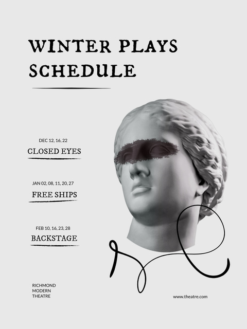 Thrilling Theatrical Shows Schedule Poster US – шаблон для дизайну