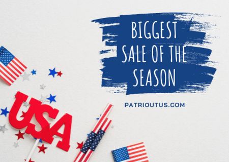 USA Independence Day Sale Announcement Card tervezősablon
