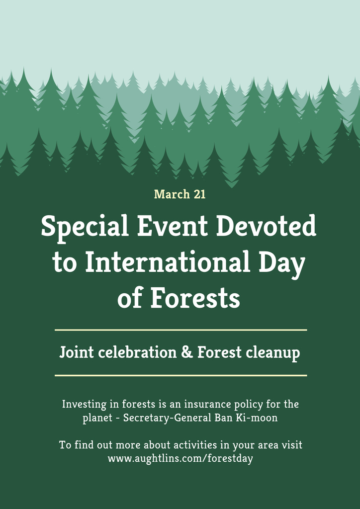 International Day of Forests Event Announcement Poster Πρότυπο σχεδίασης