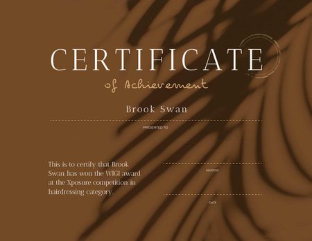 Hairdressing Competition Victory Award Certificate – шаблон для дизайну