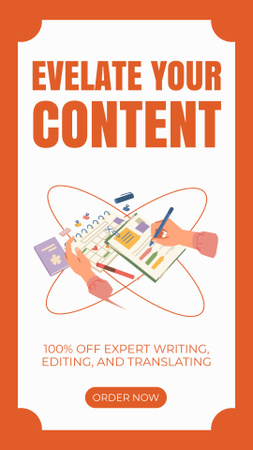 Client-focused Content Writing And Service With Discounts Instagram Story Modelo de Design