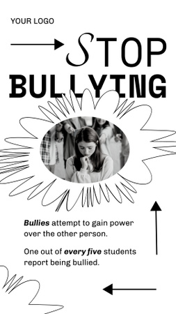 Ontwerpsjabloon van Instagram Video Story van Awareness about Bullying Problem