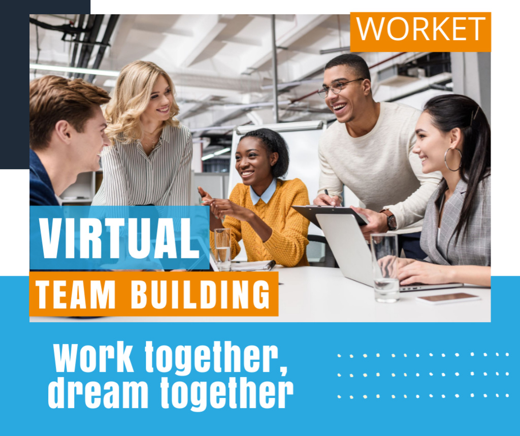 Designvorlage Phrase about Teamwork with Coworkers für Facebook