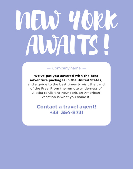 Plantilla de diseño de Tourist Trips Offer to New York Poster 22x28in 