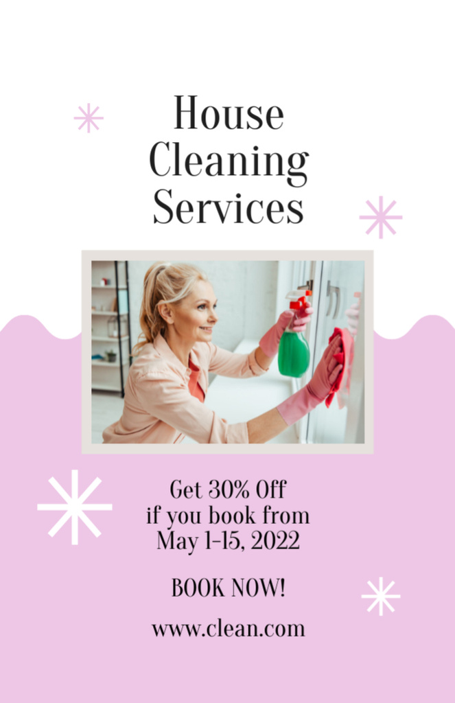 Home and Living Cleaning Service Offer Flyer 5.5x8.5inデザインテンプレート