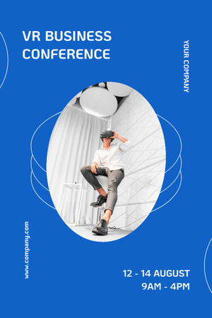 Virtual Business Conference Announcement Invitation 6x9in Modelo de Design