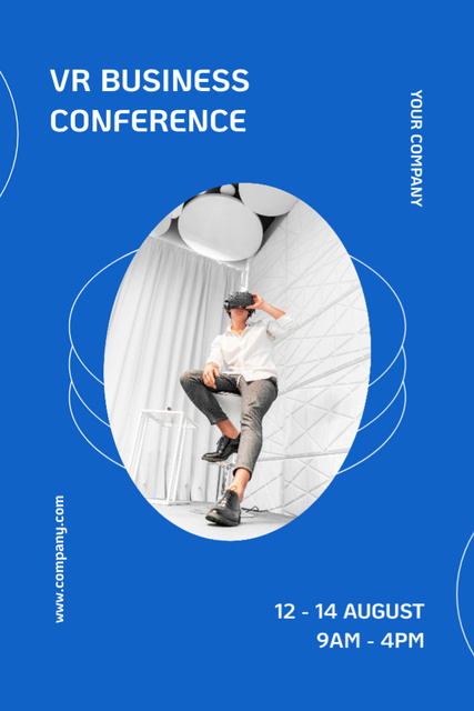 Virtual Business Conference Announcement Invitation 6x9in Design Template