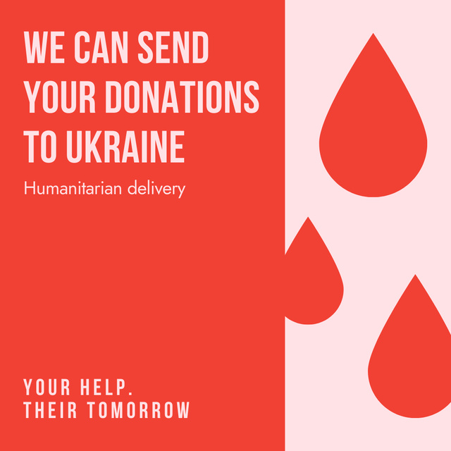 Blood Donation Motivation during War in Ukraine Instagramデザインテンプレート