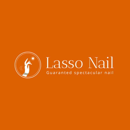 Plantilla de diseño de Servicios de uñas únicos ofrecidos en naranja Logo 