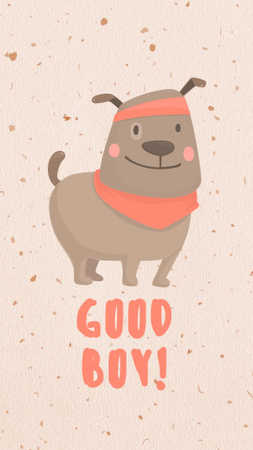 Designvorlage Illustration of Funny Cute Dog für Instagram Story