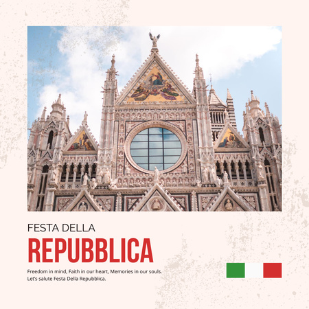Festa Della Repubblica view of Cathedral Instagram Design Template