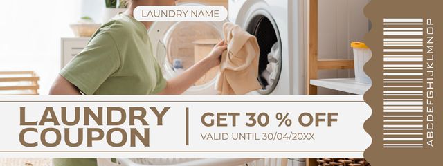 Discount Voucher for Laundry Services Coupon Tasarım Şablonu