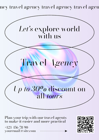 Plantilla de diseño de All Tours Discount from Travel Agency Poster 