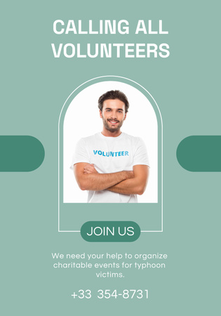 Volunteer Search Announcement Poster 28x40in – шаблон для дизайна