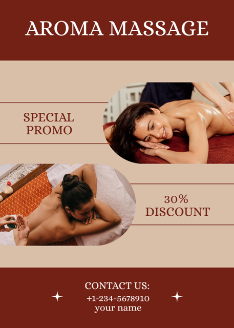 Designvorlage Discount on Aromatic Massage für Flayer