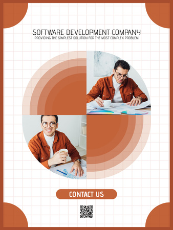 Plantilla de diseño de Anuncio de empresa de desarrollo de software Poster US 