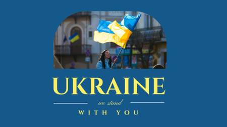 ukrajna, mi melletted állunk Zoom Background tervezősablon