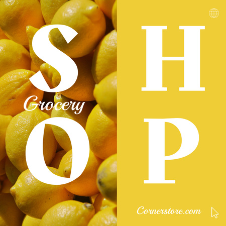 Platilla de diseño Grocery Shop Ad with Fresh Lemons Instagram AD
