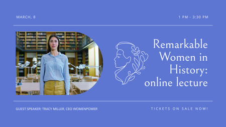 Lecture About Women In History On Women's Day Full HD video Design Template