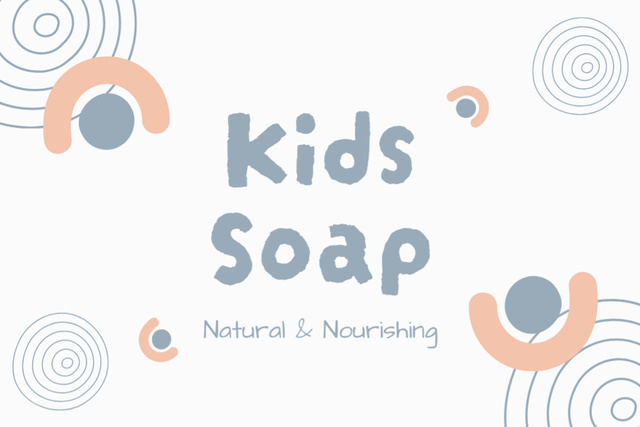 Natural Kids Soap Label Modelo de Design