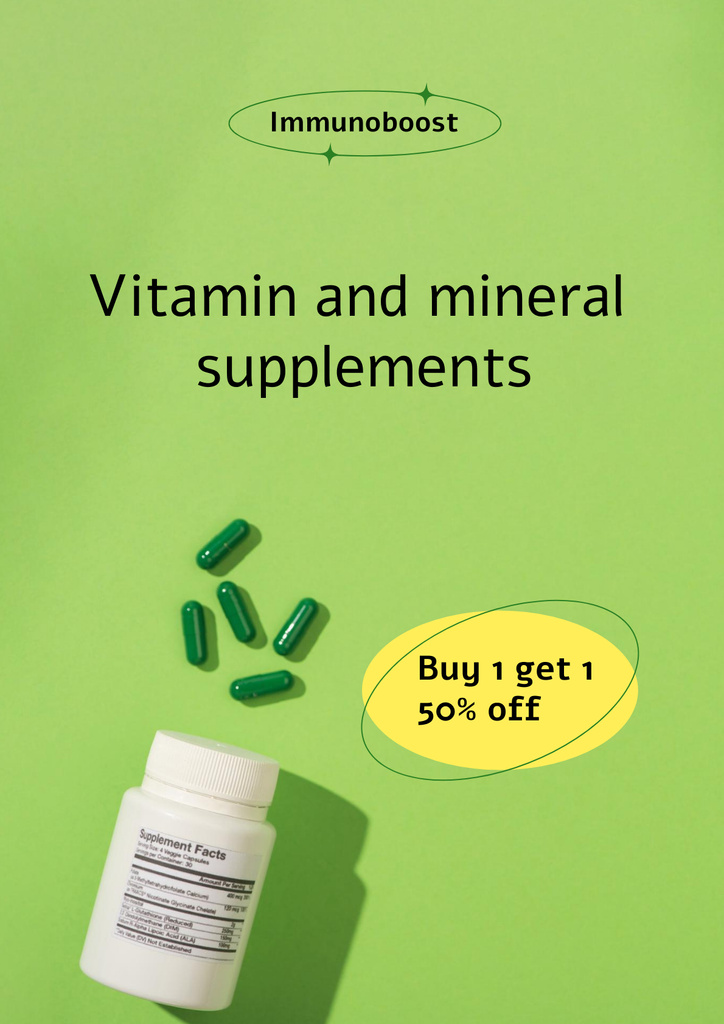 Nutritional Supplements Offer Poster Šablona návrhu