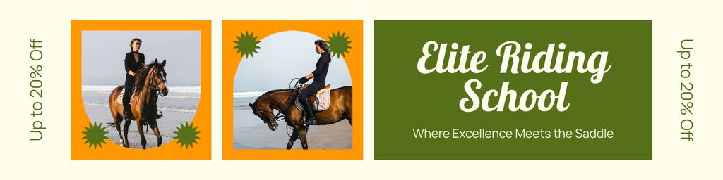 Elite Horse Riding School At Reduced Price Twitter Design Template
