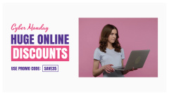 Ad of Website for Shopping on Cyber Monday
