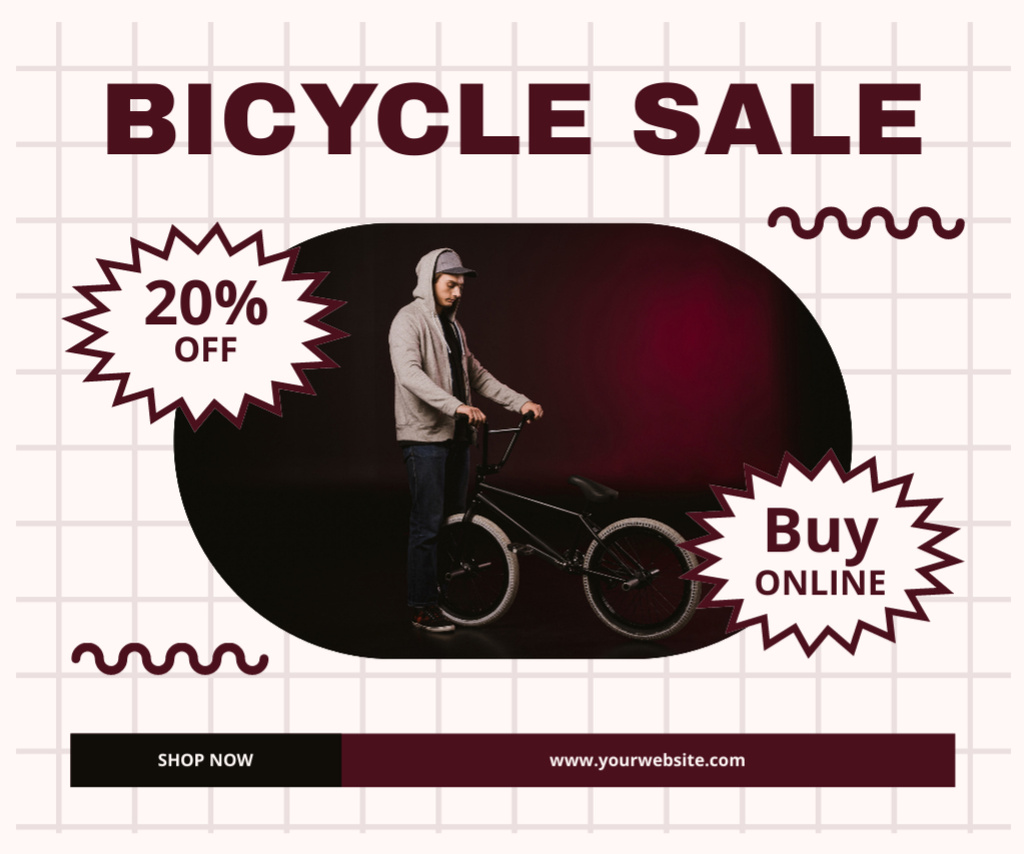 Ontwerpsjabloon van Medium Rectangle van Online Sale of Bicycles