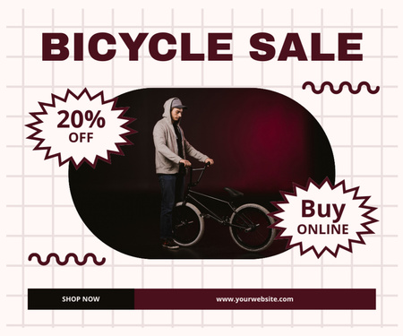 Plantilla de diseño de Venta Online de Bicicletas Medium Rectangle 