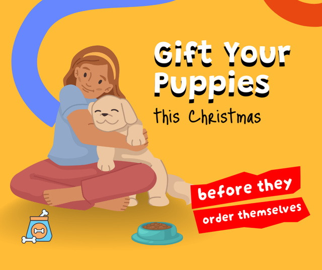 Designvorlage Christmas Gifts for Pets für Facebook