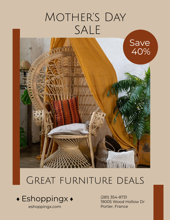 Rattan Furniture Discount Offer Poster 8.5x11in – шаблон для дизайну