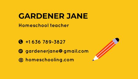 Homeschooling Teatcher Service Offer Business Card US Design Template