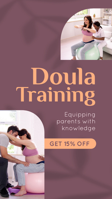 Template di design Essential Doula Training With Discount Offer Instagram Video Story