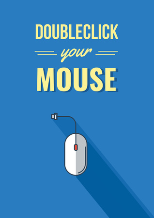 Platilla de diseño Computer mouse in Blue Poster