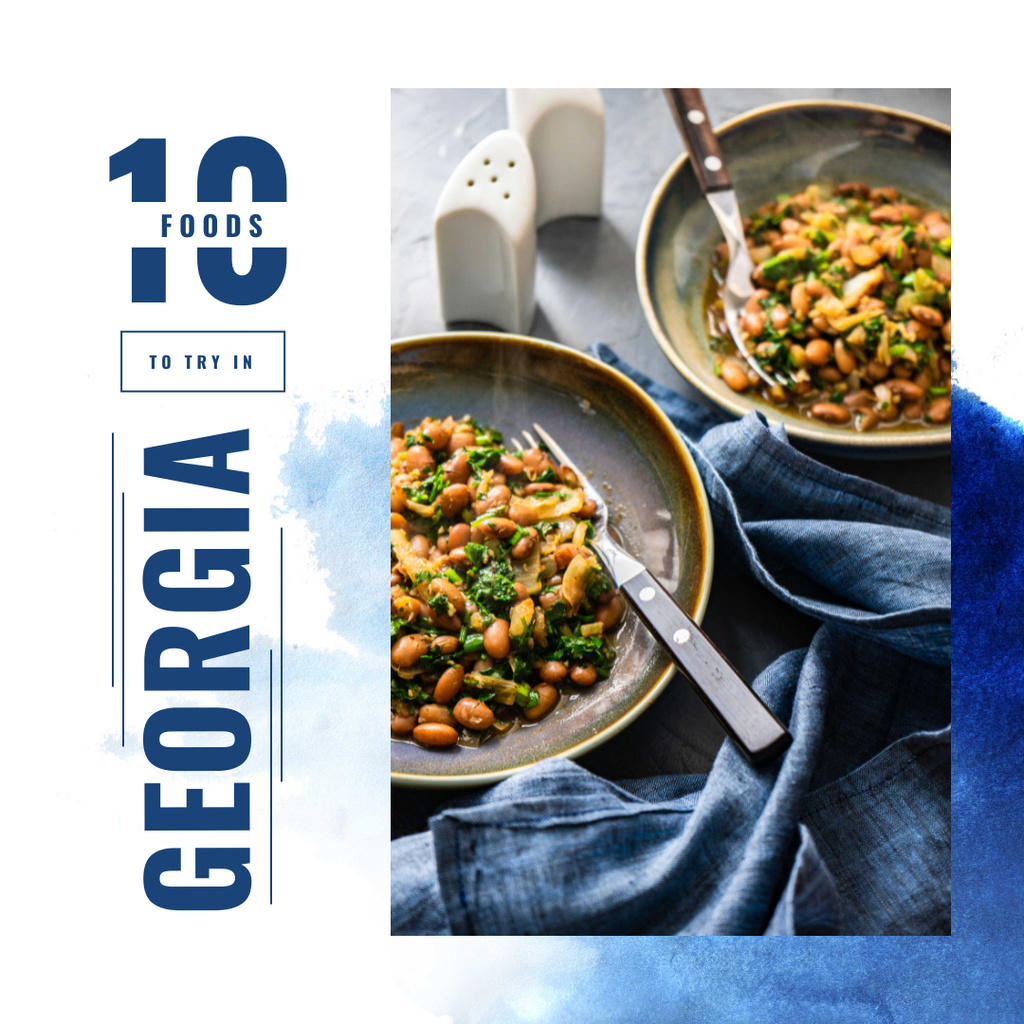 Designvorlage Meal with cooked beans für Instagram
