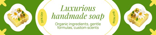 Discount on Luxury Handmade Soap with Floral Scents Ebay Store Billboard Πρότυπο σχεδίασης