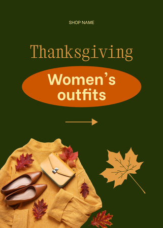 Plantilla de diseño de Oferta de ropa y accesorios de mujer de Acción de Gracias Flayer 