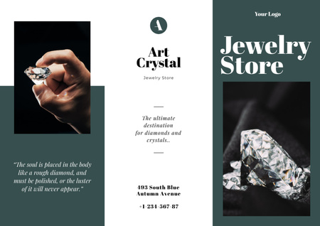 Ontwerpsjabloon van Brochure van Advertentie voor diamanten juwelierswinkel