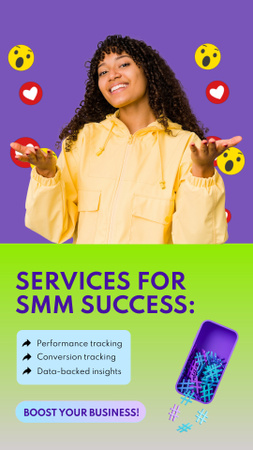 Megbízható SMM-szolgáltatások opciókkal Instagram Video Story tervezősablon