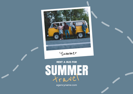 Summer Tour Offer by Hire Bus Flyer A5 Horizontal Tasarım Şablonu