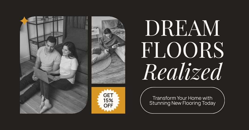 Modèle de visuel Fantastic Flooring Service Offer At Lowered Rates - Facebook AD
