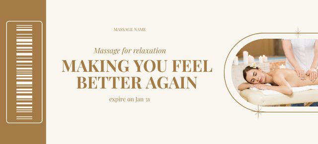 Designvorlage Massage for Relaxation with Professional Massage Therapist für Coupon 3.75x8.25in