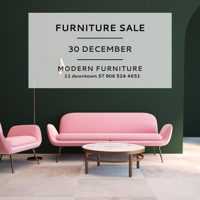 Ontwerpsjabloon van Instagram van Stylish Interior Furniture Sale