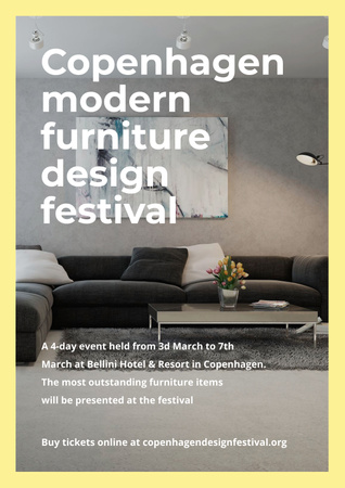 Modern furniture design festival Poster tervezősablon