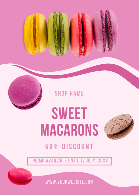 Sweet Macarons Discount Flayer Design Template