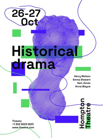 Theatre Show Announcement Poster US Modelo de Design