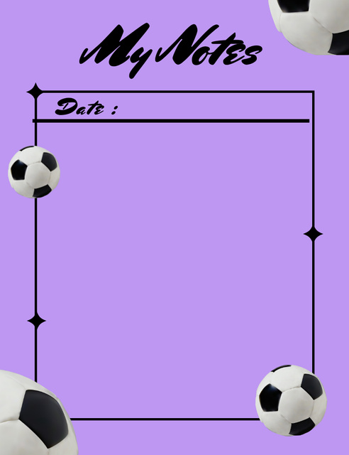 Designvorlage Sport Planner with Football Balls für Notepad 107x139mm